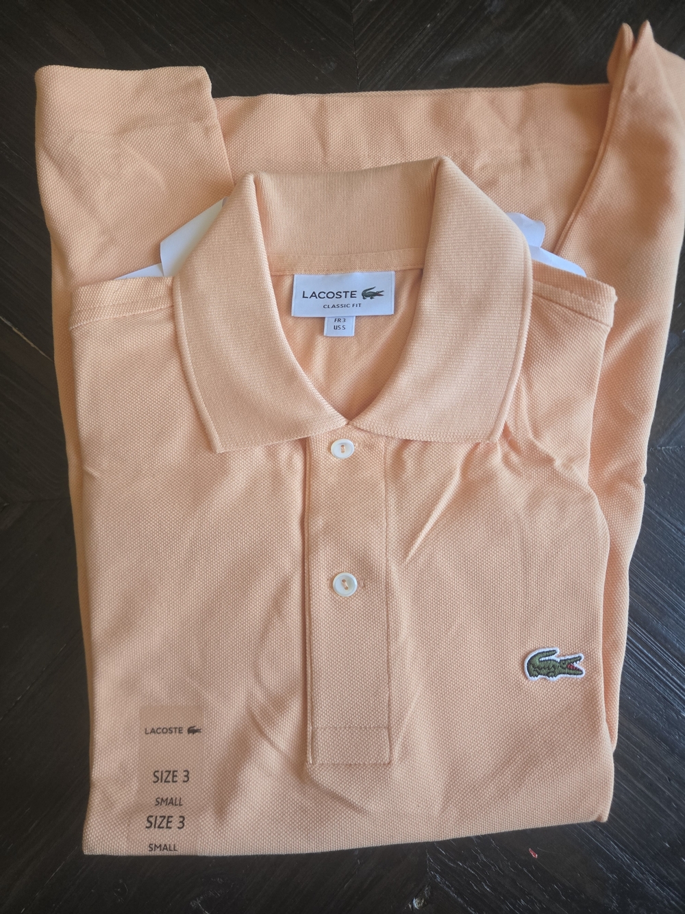 Lacoste Men’s Classic Fit Polo Shirt in Peach